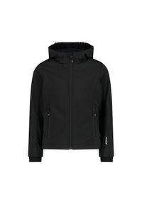 Kurtka impermeabilna z kapturem dla dziewczynki CMP. Typ kołnierza: kaptur. Kolor: czarny. Sport: turystyka piesza #1