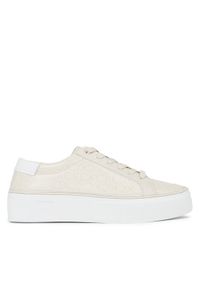 Calvin Klein Sneakersy Flatform Cupsole Lace Up-Epi Mn HW0HW01670 Biały. Kolor: biały. Materiał: skóra