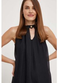 Answear Lab sukienka kolor czarny maxi prosta. Okazja: na co dzień. Kolor: czarny. Materiał: tkanina. Typ sukienki: proste. Styl: wakacyjny. Długość: maxi #2