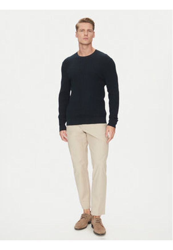 Marciano Guess Sweter 5GHR16 5861Z Granatowy Regular Fit. Kolor: niebieski. Materiał: jedwab