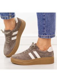 Taupe skórzane półbuty damskie Filippo Dp6776/26. Okazja: na co dzień. Materiał: skóra, nubuk. Sezon: wiosna, jesień, lato. Styl: casual, klasyczny, elegancki #1