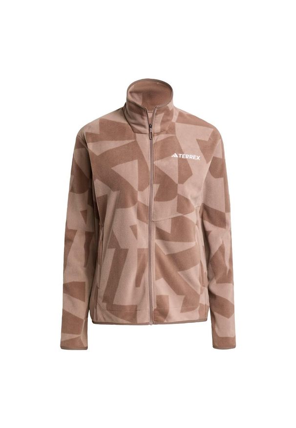 Adidas - Bluza Terrex Multi Printed Full-Zip Fleece. Kolor: wielokolorowy, beżowy, brązowy. Materiał: polar, materiał