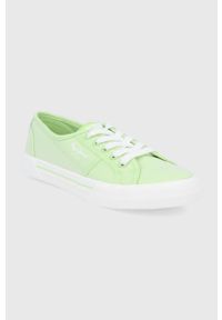 Pepe Jeans tenisówki brady w basic damskie kolor zielony. Nosek buta: okrągły. Zapięcie: sznurówki. Kolor: zielony. Materiał: guma #3