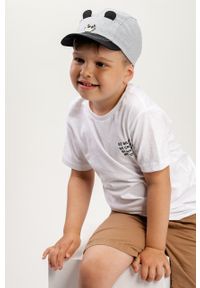 Jamiks czapka dziecięca kolor szary z aplikacją. Kolor: szary. Wzór: aplikacja