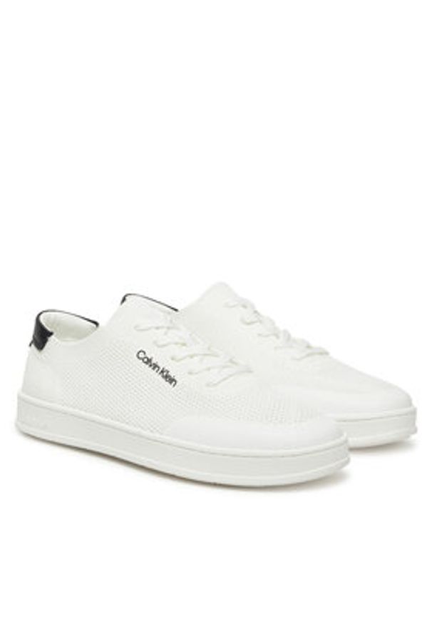 Calvin Klein Sneakersy Low Top Lace Up Knit HM0HM01726 Biały. Kolor: biały. Materiał: materiał