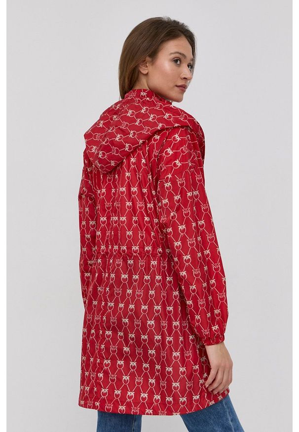 Pinko Parka damska kolor czerwony przejściowa. Okazja: na co dzień. Kolor: czerwony. Styl: casual