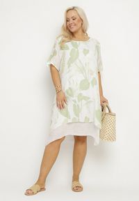 Born2be - Jasnozielona Sukienka w Kwiaty z Bawełnianą Podszewką Mailionis. Okazja: na co dzień. Kolor: zielony. Materiał: bawełna. Wzór: kwiaty. Sezon: lato. Styl: elegancki, casual #7