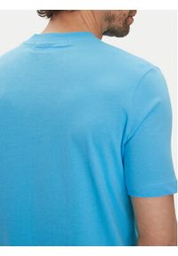 Karl Lagerfeld - KARL LAGERFELD T-Shirt 755710 552224 Niebieski Regular Fit. Typ kołnierza: dekolt w karo. Kolor: niebieski. Materiał: bawełna