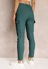 Renee - Ciemnozielone Spodnie Bojówki z Kieszeniami Taheya. Okazja: na co dzień. Kolor: zielony. Styl: casual, elegancki #2