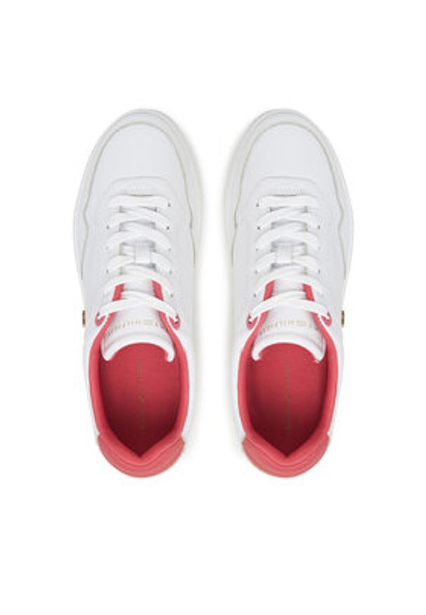 TOMMY HILFIGER - Tommy Hilfiger Sneakersy Essential Elevated Court Sneaker FW0FW08680 Biały. Kolor: biały. Materiał: skóra