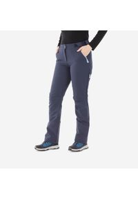 quechua - Spodnie turystyczne damskie Quechua SH500 Warm. Kolor: niebieski. Materiał: tkanina, materiał. Sezon: zima. Sport: turystyka piesza