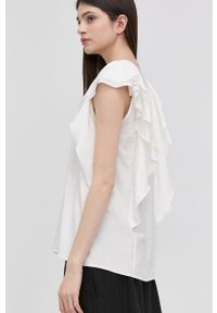 Silvian Heach bluzka damska kolor biały gładka. Okazja: na co dzień. Kolor: biały. Materiał: tkanina. Długość rękawa: krótki rękaw. Długość: krótkie. Wzór: gładki. Styl: casual #6