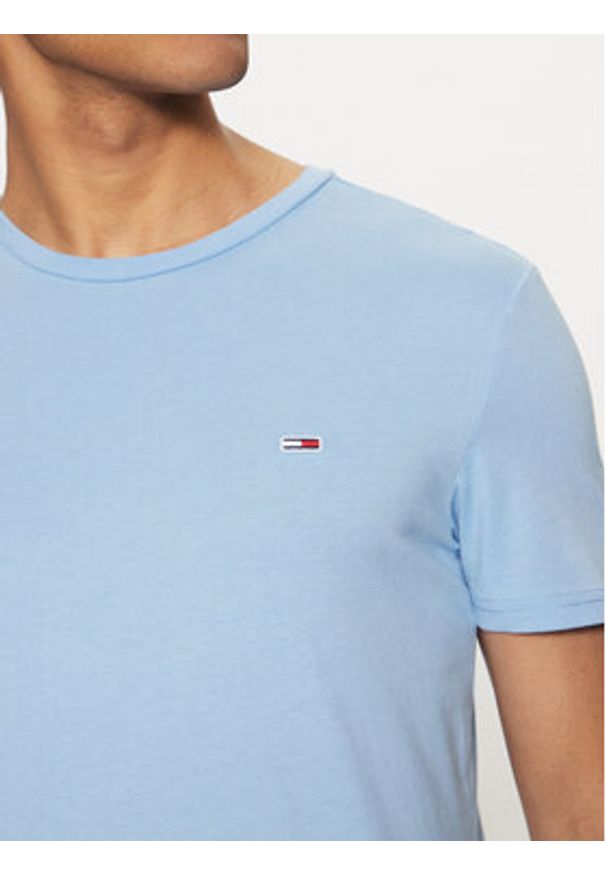 Tommy Jeans T-Shirt Jaspe DM0DM20363 Błękitny Slim Fit. Kolor: niebieski. Materiał: syntetyk, bawełna