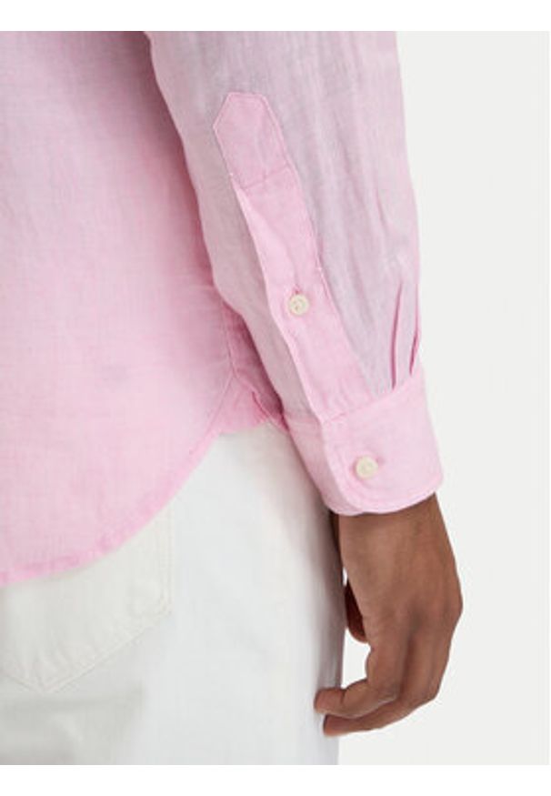 TOMMY HILFIGER - Tommy Hilfiger Koszula MW0MW41530 Różowy jasny Regular Fit. Kolor: różowy. Materiał: len