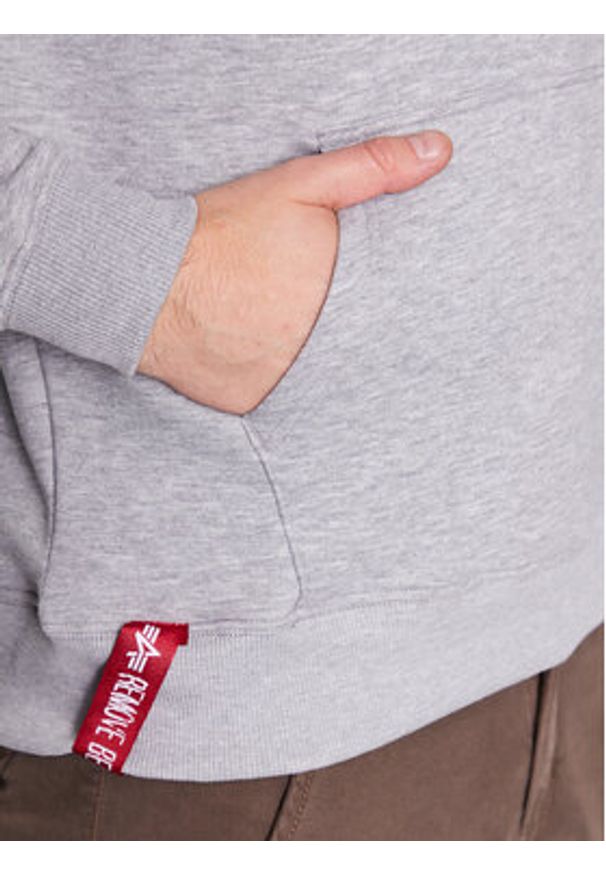 Alpha Industries Bluza Basic Hoody Rubber 178312RB Szary Regular Fit. Kolor: szary. Materiał: bawełna