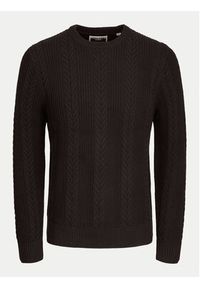 Jack & Jones - Jack&Jones Sweter 12261436 Czarny Regular Fit. Kolor: czarny. Materiał: bawełna