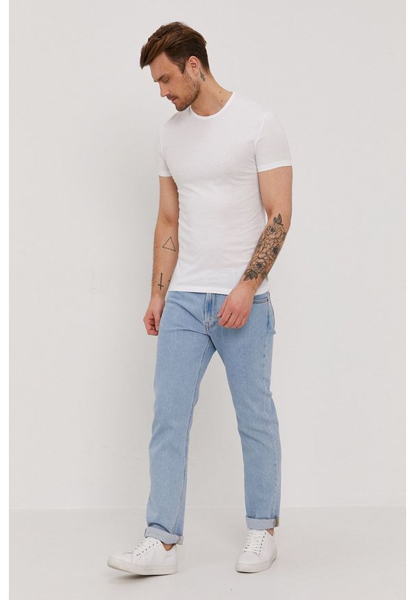 Paul Smith - T-shirt. Okazja: na co dzień. Kolor: biały. Materiał: dzianina. Wzór: gładki. Styl: casual