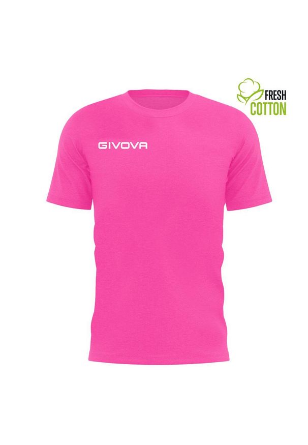 Koszulka Bawełniana Givova XL - Fuksja Fluo do Sportu i Czasu Wolnego. Kolor: różowy. Materiał: bawełna. Sport: piłka nożna