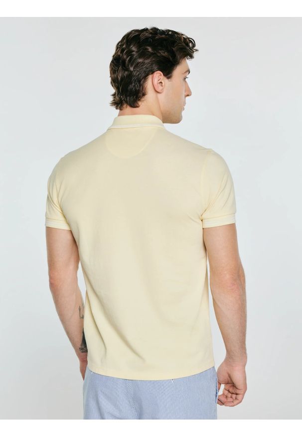 Big-Star - Koszulka męska polo żółta Wladym 200. Okazja: na co dzień. Typ kołnierza: polo. Kolor: żółty. Materiał: dzianina. Wzór: nadruk. Sezon: lato. Styl: klasyczny, casual
