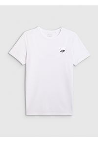 4f - 4F T-shirt slim gładki męski - biały XXL. Okazja: na co dzień. Kolor: biały. Materiał: bawełna. Wzór: gładki. Styl: casual