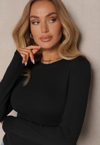 Renee - Czarna Bluzka Longsleeve z Bawełny Avelfia. Okazja: na co dzień. Kolor: czarny. Materiał: bawełna. Długość rękawa: długi rękaw. Styl: casual, elegancki