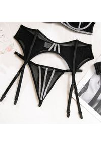 Intica - Komplet bielizny z ozdobną lamówką Mercan. Kolor: czarny. Materiał: materiał #6