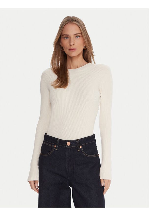 Kontatto Sweter 3M0809C Écru Slim Fit. Materiał: syntetyk