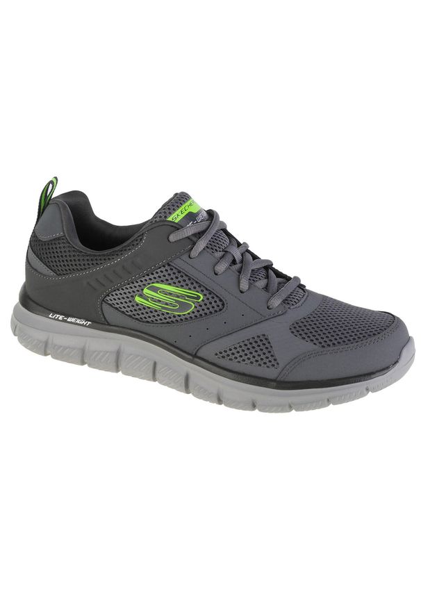 skechers - Buty do chodzenia męskie Skechers Tracksyntac. Zapięcie: sznurówki. Kolor: szary. Materiał: guma, materiał, syntetyk, tkanina. Szerokość cholewki: normalna. Sport: turystyka piesza