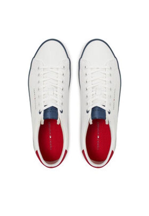 TOMMY HILFIGER - Tommy Hilfiger Sneakersy Th Hi Vulc Low Core Seasonal FM0FM05110 Écru. Materiał: materiał