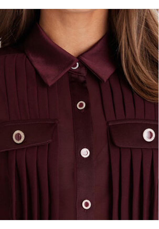 Morgan Koszula 232-CLOCLO Bordowy Regular Fit. Kolor: czerwony. Materiał: syntetyk