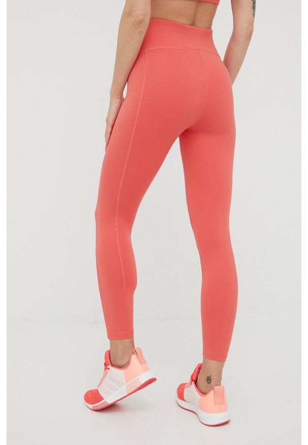 Only Play legginsy treningowe damskie kolor czerwony gładkie. Kolor: czerwony. Materiał: skóra, dzianina. Wzór: gładki. Sport: fitness