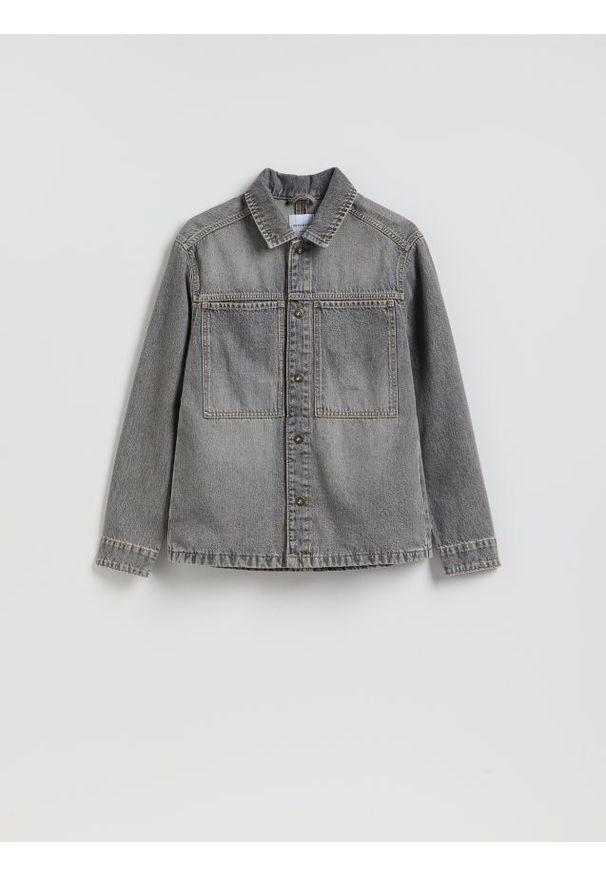 Reserved - Jeansowa koszula comfort fit - jasnoszary. Kolor: szary. Materiał: jeans