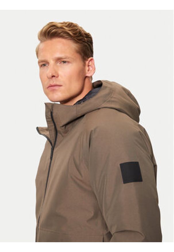 Jack Wolfskin Kurtka przeciwdeszczowa Tempeltor A60205 Brązowy Regular Fit. Kolor: brązowy. Materiał: syntetyk