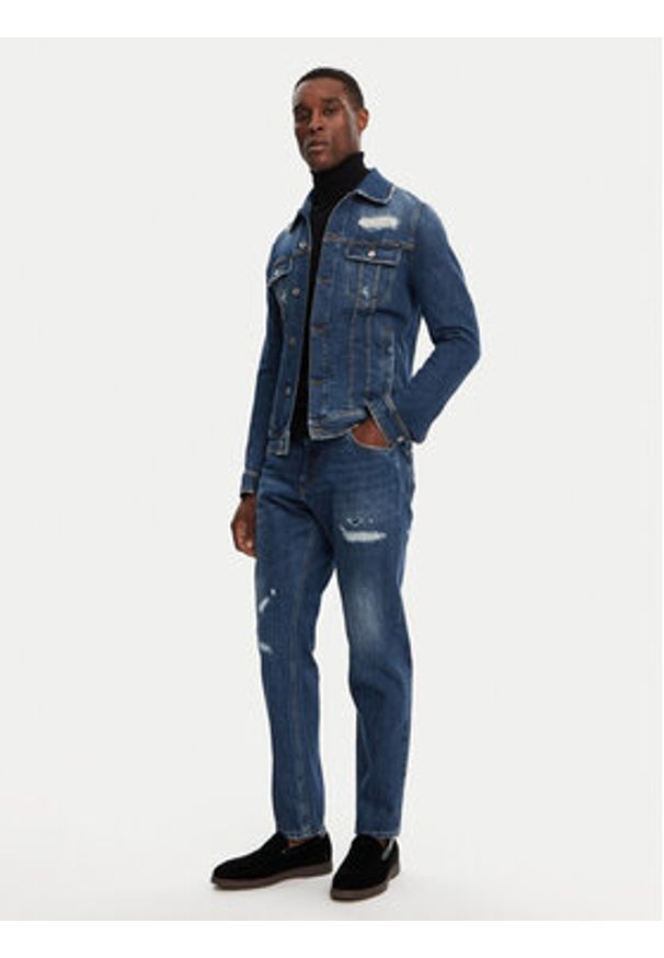 DOLCE & GABBANA - Dolce&Gabbana Kurtka jeansowa G9VZ8D G8LN5 Granatowy Regular Fit. Kolor: niebieski. Materiał: bawełna