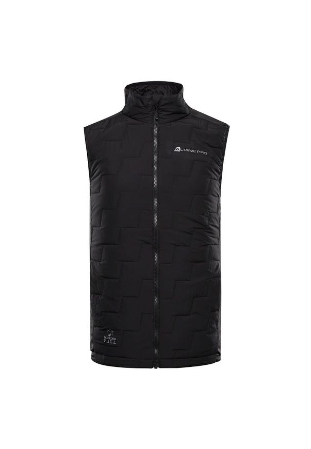 ALPINE PRO - Bezrękawnik męski ocieplany z wełną merino Alpine Pro Nerc. Kolor: czarny. Materiał: wełna. Długość rękawa: bez rękawów. Sport: turystyka piesza