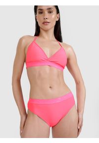 4f - 4F Dół od bikini damski - różowy XS. Kolor: różowy. Materiał: guma, włókno, syntetyk, materiał, elastan