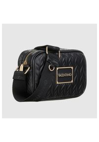 Valentino by Mario Valentino - VALENTINO Tłoczona czarna torebka z przypinaną saszetką sunny re haversack. Kolor: czarny. Materiał: z tłoczeniem