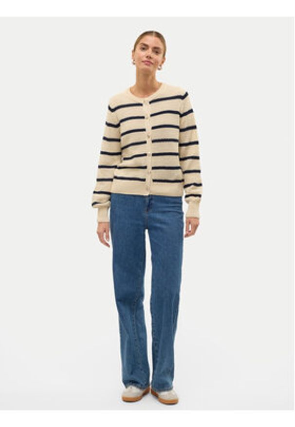 Vero Moda Kardigan Amazing 10319138 Beżowy Regular Fit. Kolor: beżowy. Materiał: syntetyk
