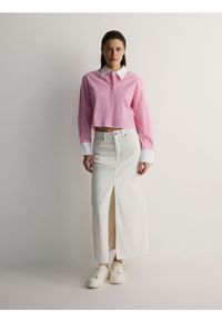 Reserved - Krótka bawełniana koszula - różowy. Kolor: różowy. Materiał: bawełna. Długość: krótkie #1