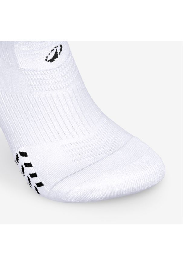 KIPSTA - Skarpety piłkarskie podwyższone Kipsta Viralto II MiD antypoślizgowe. Kolor: biały. Materiał: poliamid, elastan. Wzór: ze splotem. Sport: piłka nożna