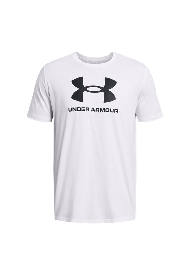 Under Armour - T-shirt Męski Logo 1382911 432. Kolor: biały. Sport: turystyka piesza