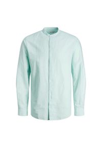 Koszula Jack & Jones Letnia Mieszanka Lnu kojące morze. Kolor: niebieski. Materiał: len. Sezon: lato #1