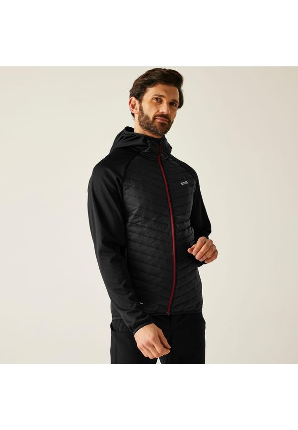 Regatta - Kurtka męska hybrydowa Andreson. Kolor: czarny. Materiał: puch. Sport: turystyka piesza