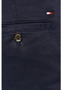 TOMMY HILFIGER - Tommy Hilfiger - Spodnie. Kolor: niebieski. Materiał: tkanina, bawełna, elastan. Wzór: gładki #2