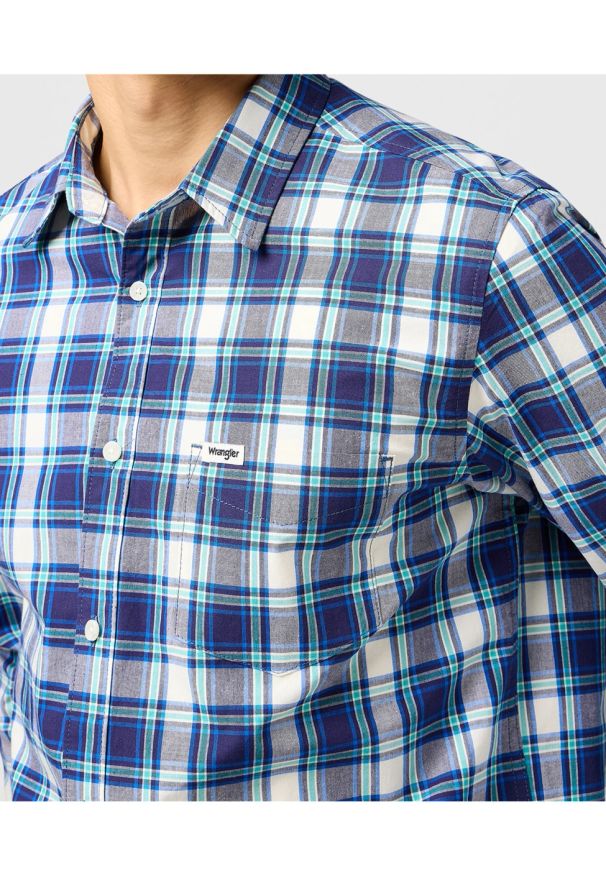 Wrangler - MESKA KOSZULA WRANGLER 1 PKT SHIRT NAVY 112362767