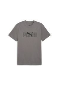 Puma - Męska koszulka Essentials Logo Lab PUMA Cast Iron Gray. Kolor: szary. Materiał: guma. Wzór: nadruk