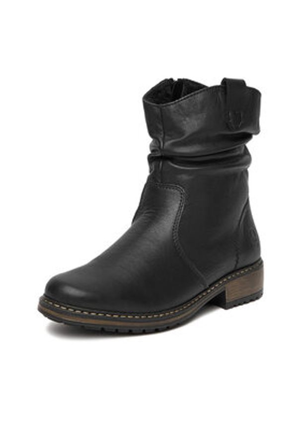 Rieker Botki Z6883-00 Czarny. Kolor: czarny. Materiał: skóra