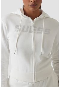 Guess - GUESS Biała damska bluza z cyrkoniami Primula, Rozmiar M. Kolor: biały