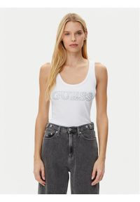 Guess Top W5GP29 KA0H1 Biały Regular Fit. Kolor: biały. Materiał: bawełna