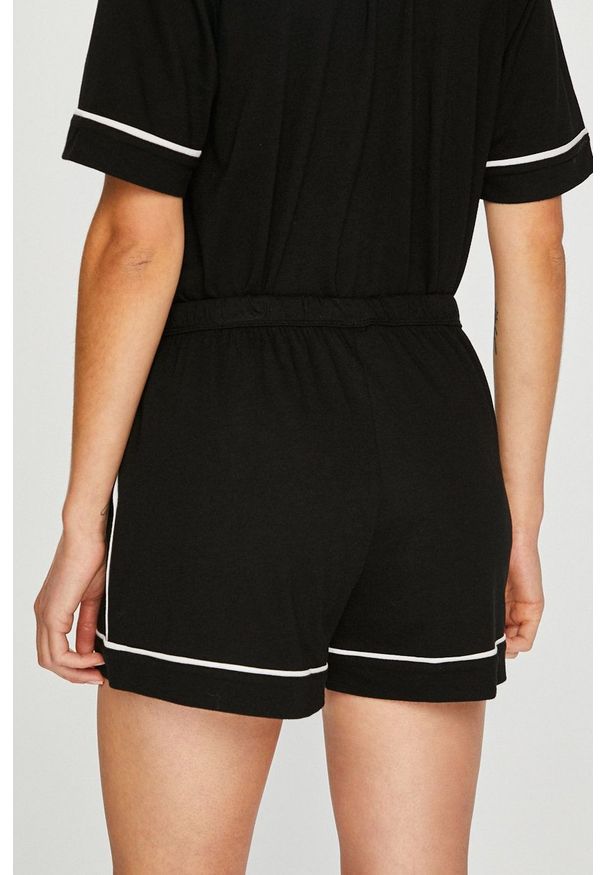 DKNY - Dkny - Piżama. Kolor: czarny. Materiał: dzianina. Długość: długie